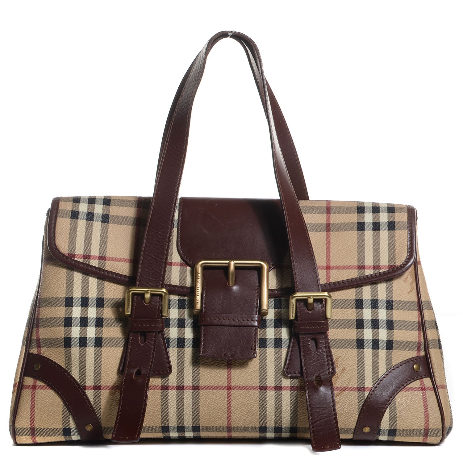 Burberry Haymarket Check Buckle Satchel 1 of 7