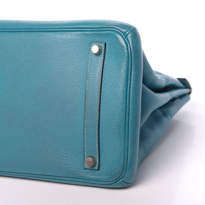 Hermes Taurillon Clemence Birkin 35 Bleu Jean 7 of 27