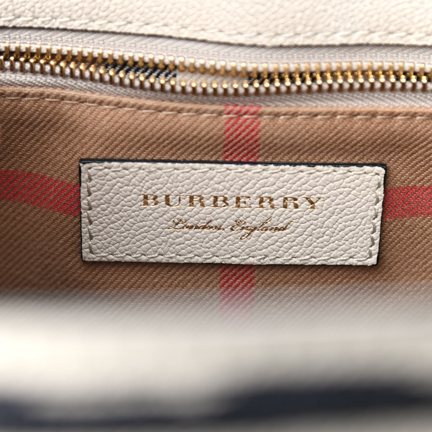 Burberry Soft Grain Calfskin L'oeil Print Medium Buckle Tote Limestone 6 of 17