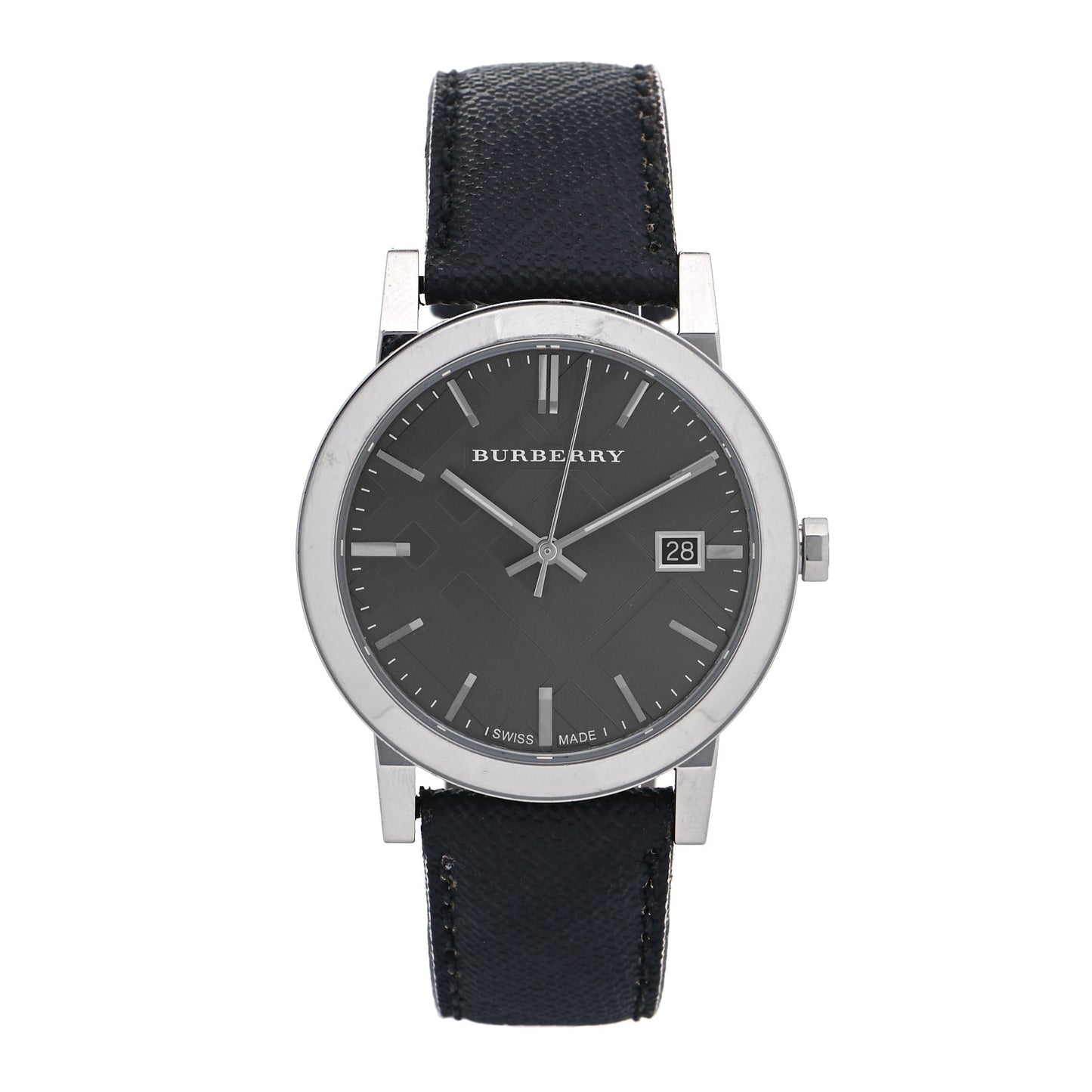 Stainless Steel Calfskin 38mm Quartz Watch Black BU9030