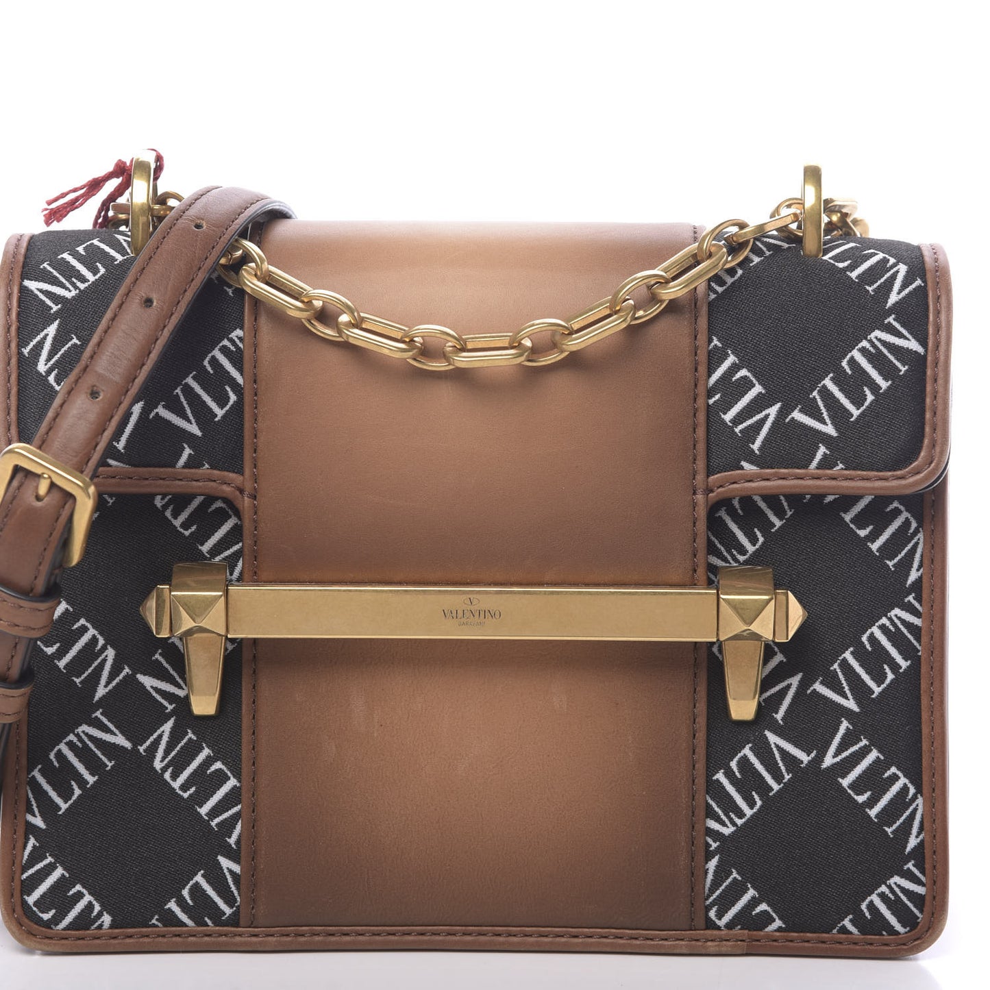 Calfskin VLTN Small Uptown Logo Shoulder Bag