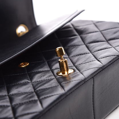 Chanel Lambskin Quilted Medium Double Flap Black 11 of 12