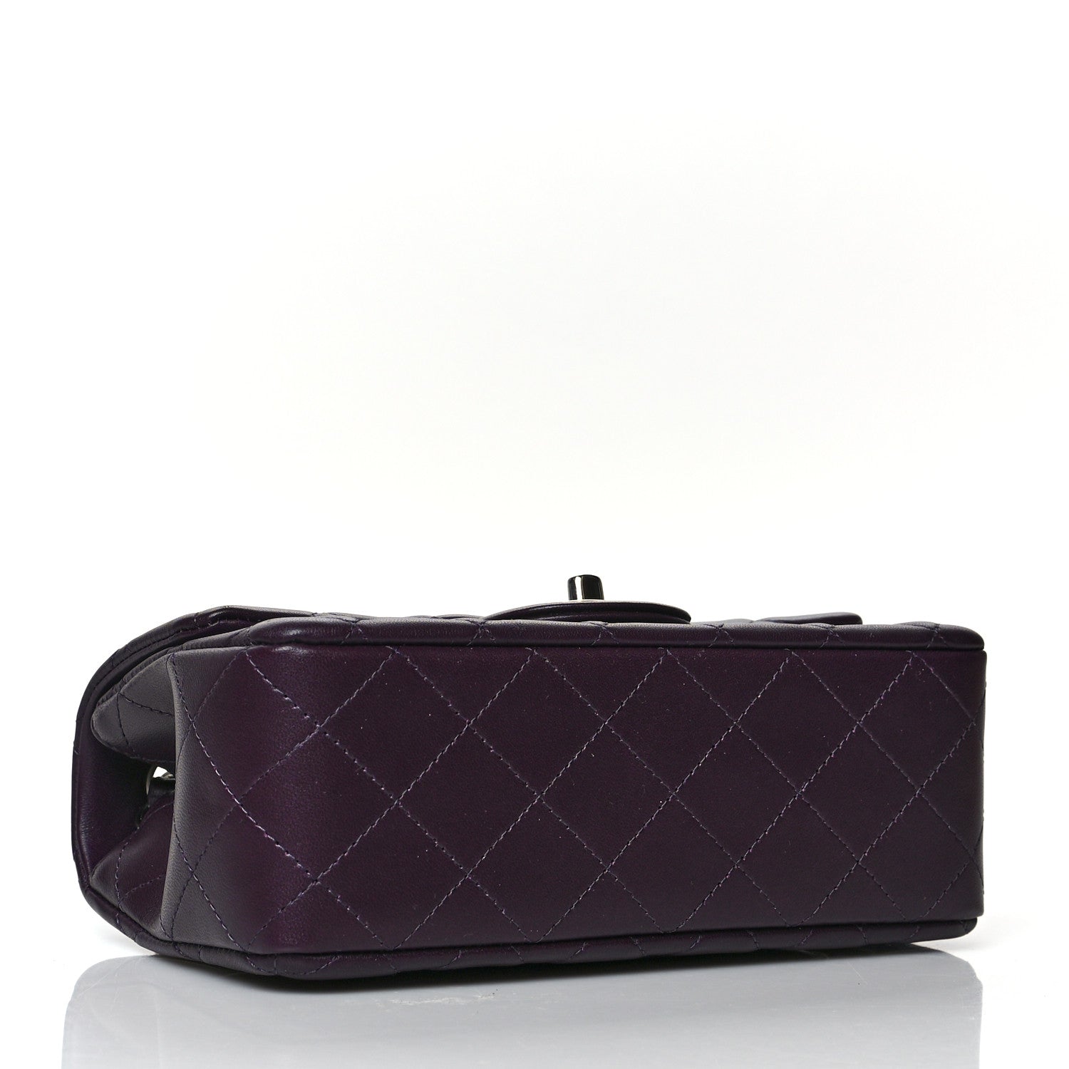 Chanel Lambskin Quilted Mini Rectangular Flap Dark Purple 5 of 11
