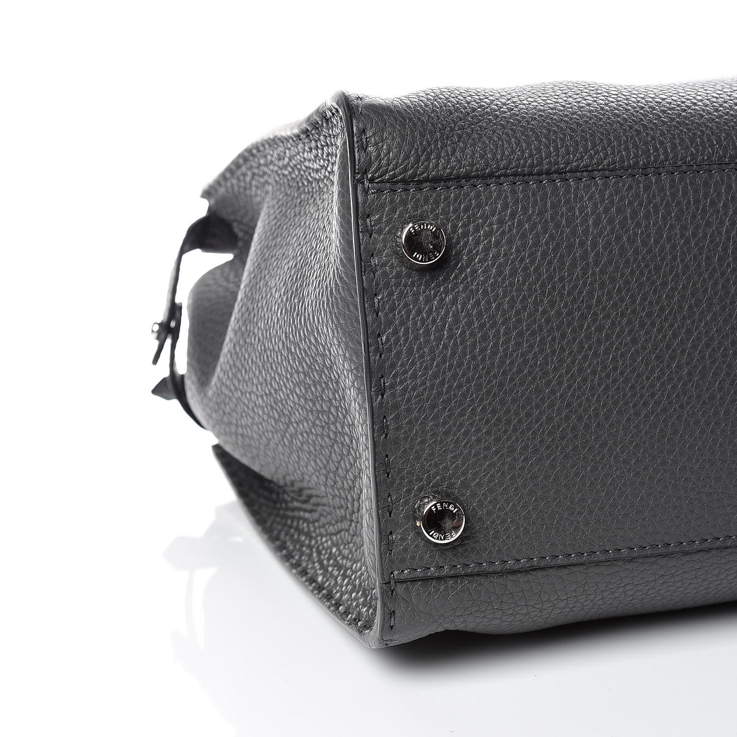 Fendi Cuoio Romano Selleria Monster Eyes Large Peekaboo Iconic Fit Satchel Asfalto 11 of 16