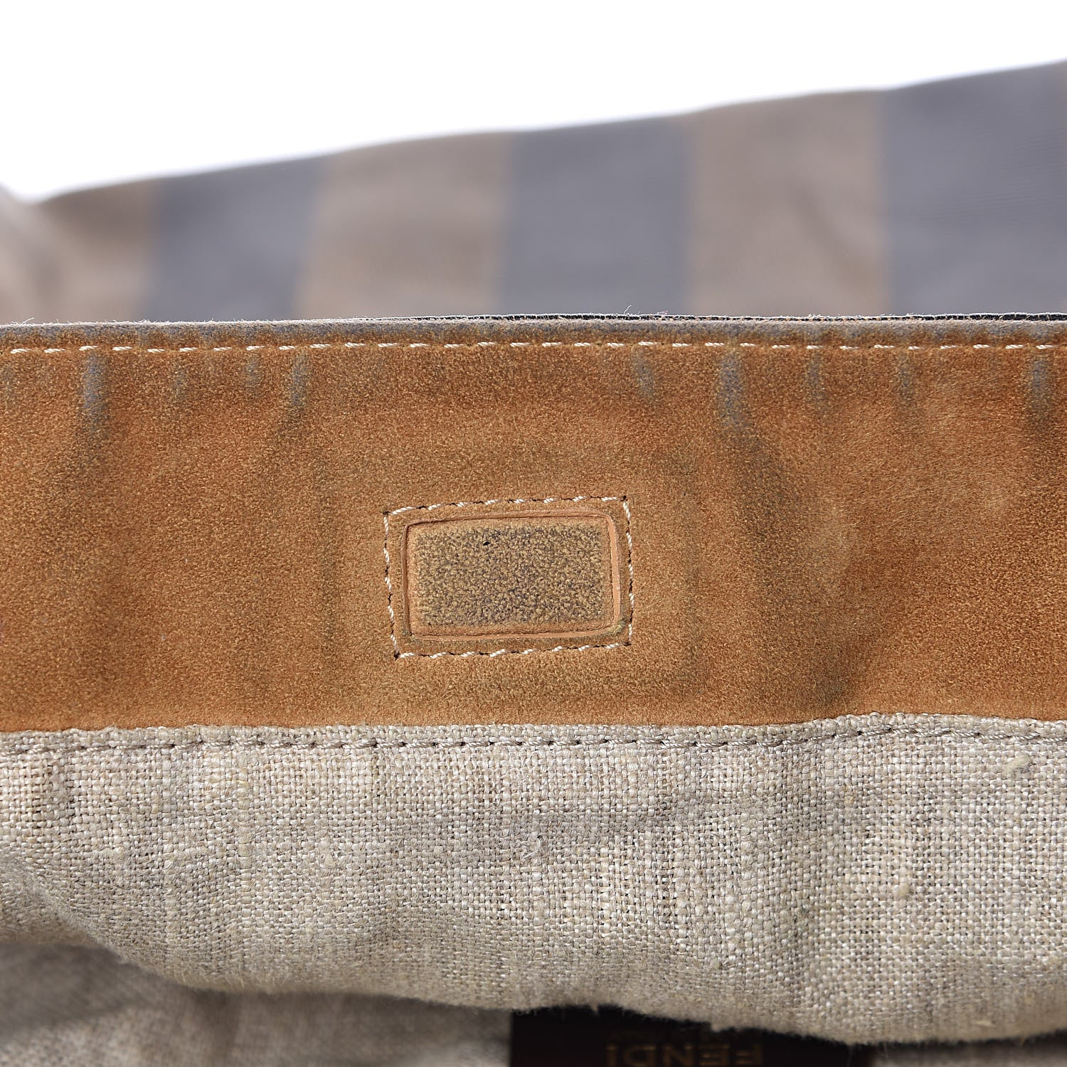 Fendi Pequin Cuoio Vegetale Large Hobo Tobacco Black Cuoio 18 of 19
