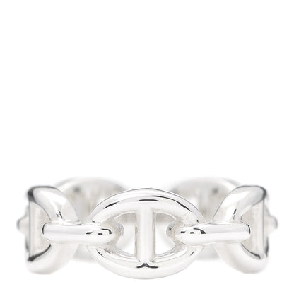 Hermes Sterling Silver PM Chaine d'Ancre Enchainee Band Ring 50 5.25 1 of 6