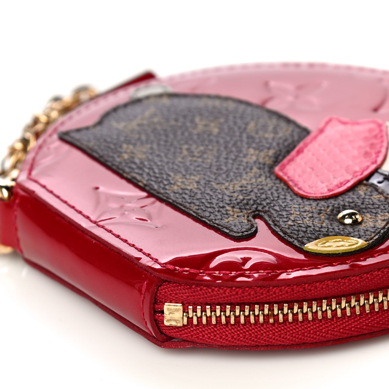 Louis Vuitton Vernis Animania Lapin Bunny Round Coin Purse Pomme D'Amour 9 of 11