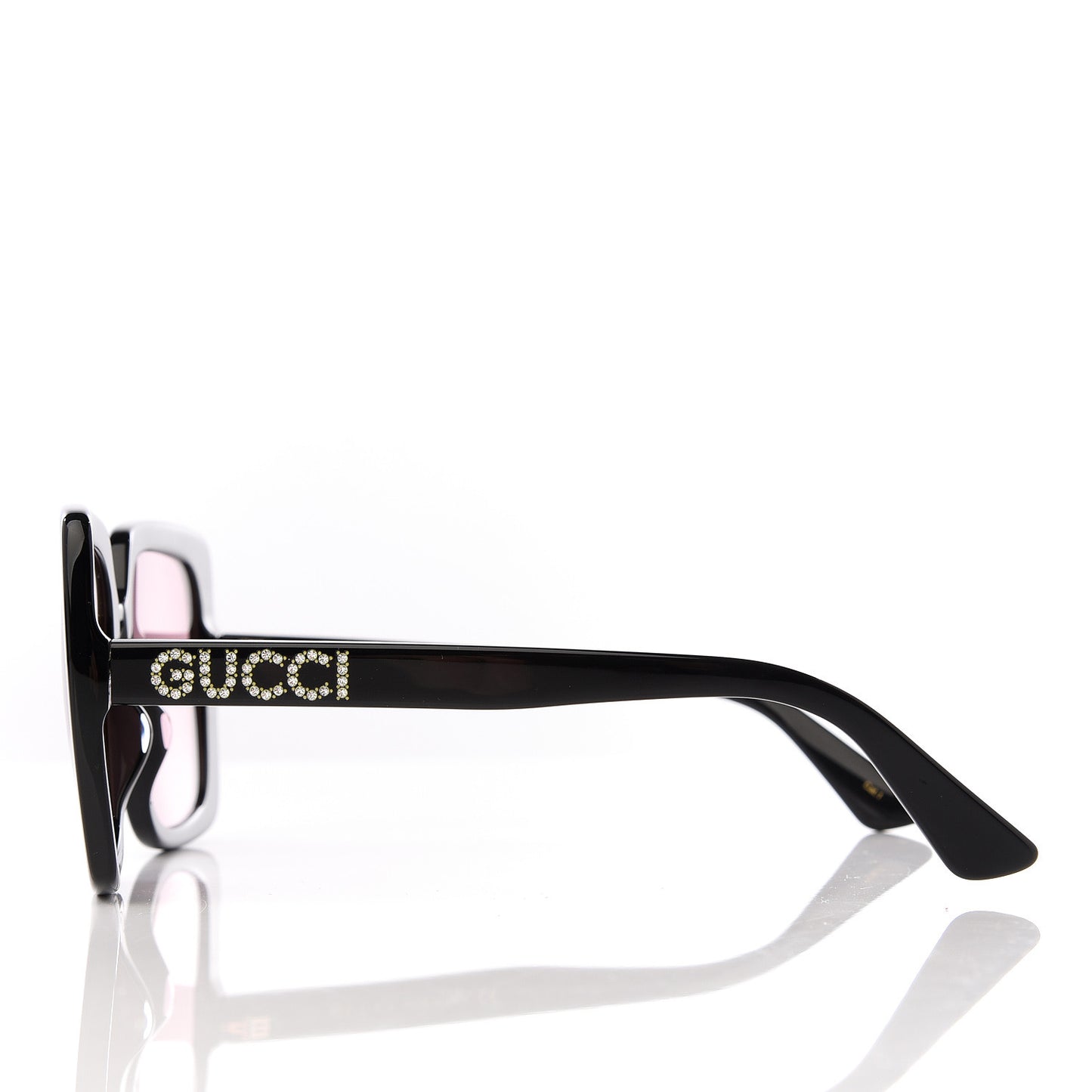 Crystal Square Frame GG Sunglasses GG0418S Black Pink