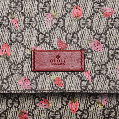 Gucci GG Supreme Monogram Strawberry Messenger Diaper Bag Beige 8 of 13