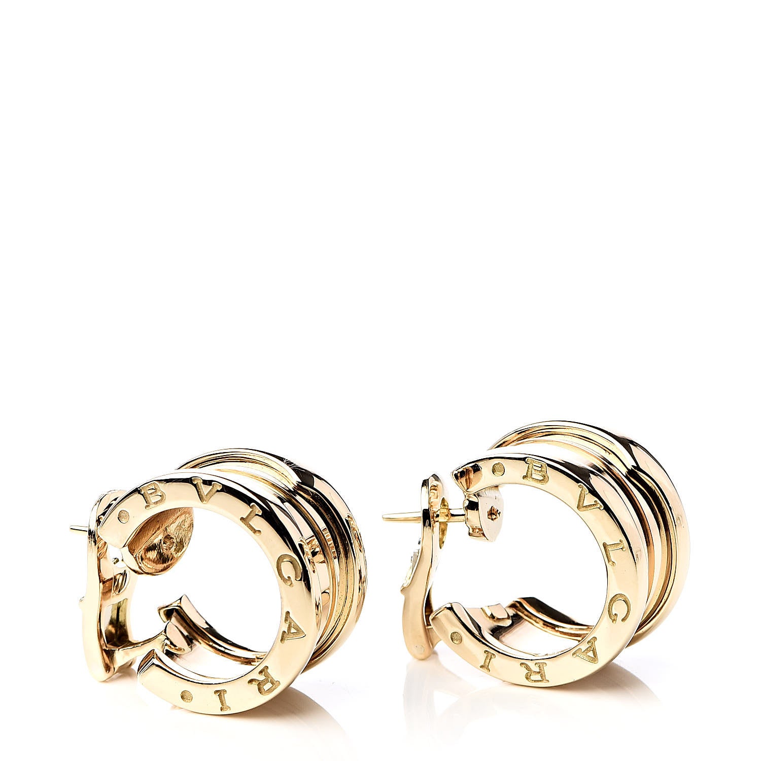 Bulgari 18K Yellow Gold B.Zero1 Hoop Earrings 3 of 6