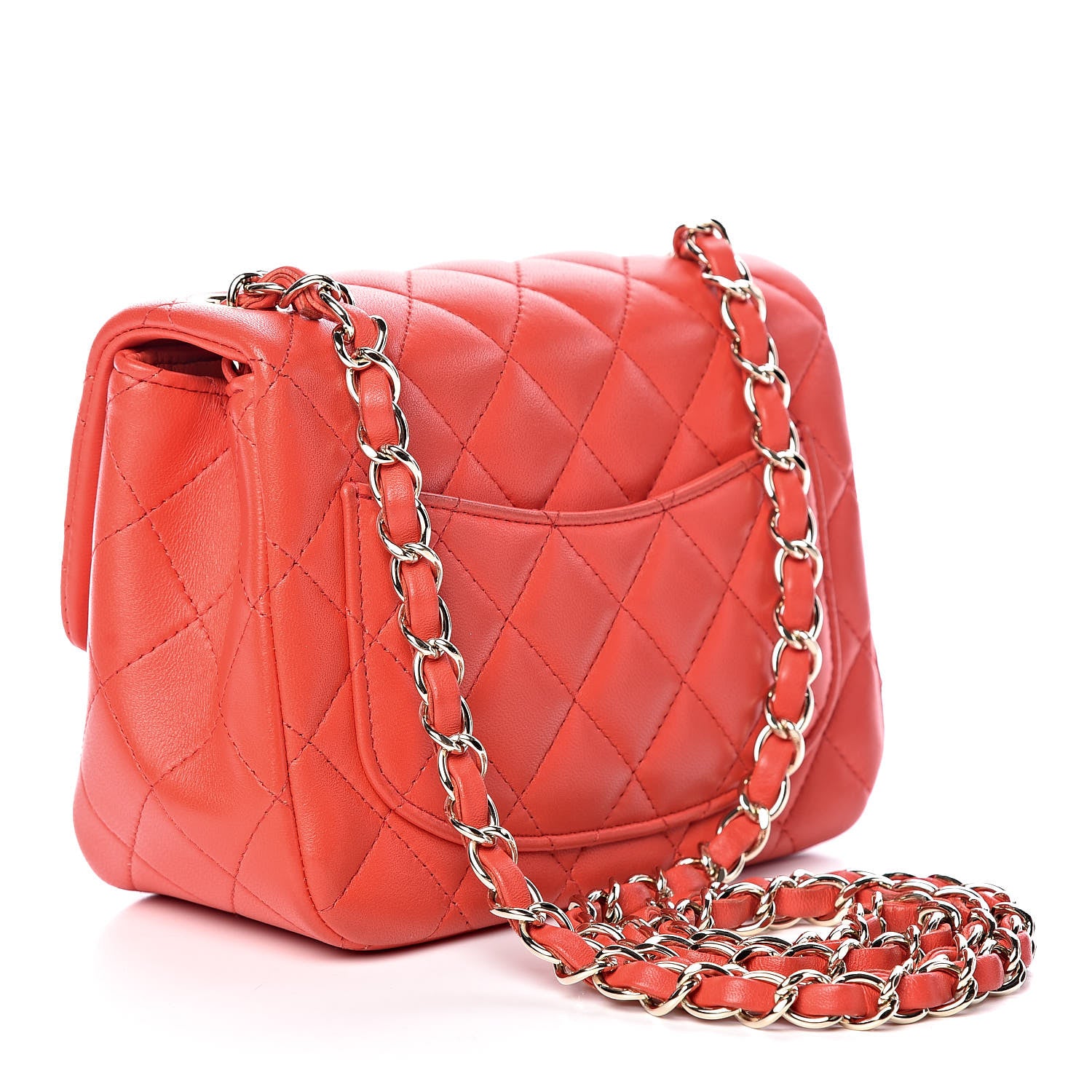 Chanel Lambskin Quilted Mini Square Flap Red 3 of 11