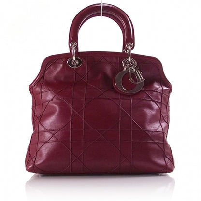Christian Dior Lambskin Cannage Medium Granville Tote Red 1 of 11
