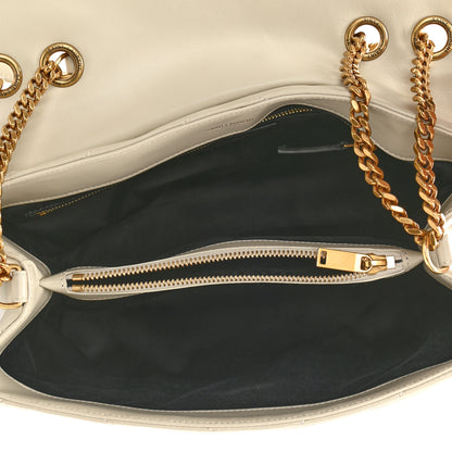 Saint Laurent Calfskin Y Quilted Monogram Medium Loulou Chain Satchel Crema Soft 4 of 8