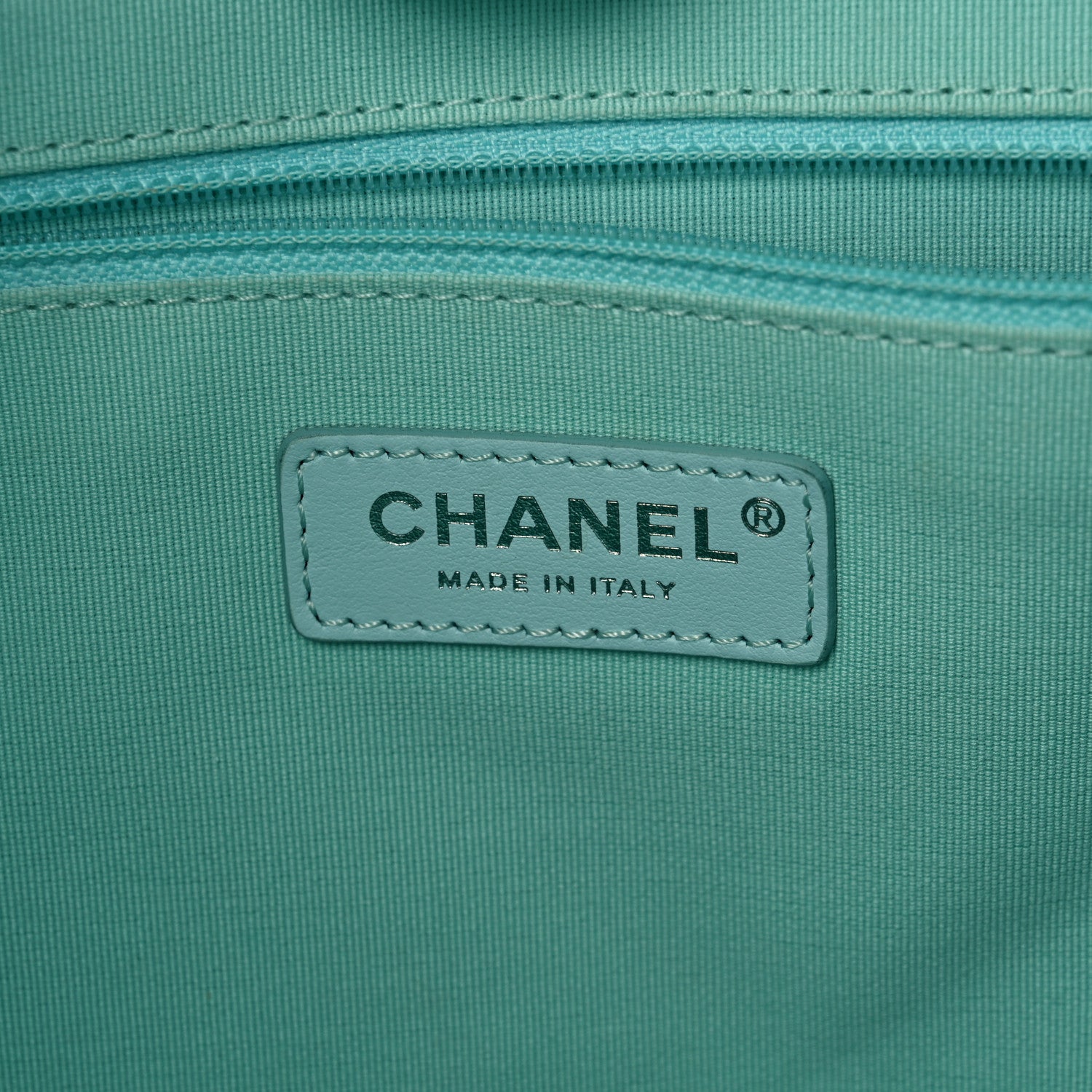 Chanel Shaded Calfskin Small Deauville Tote Light Green Turquoise Purple 7 of 15