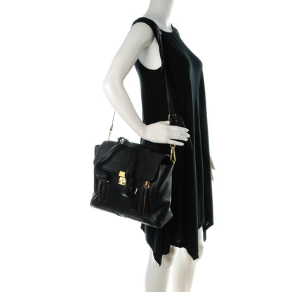 3.1 Phillip Lim 3.1 Textured Calfskin Medium Pashli Satchel Black 2 of 8