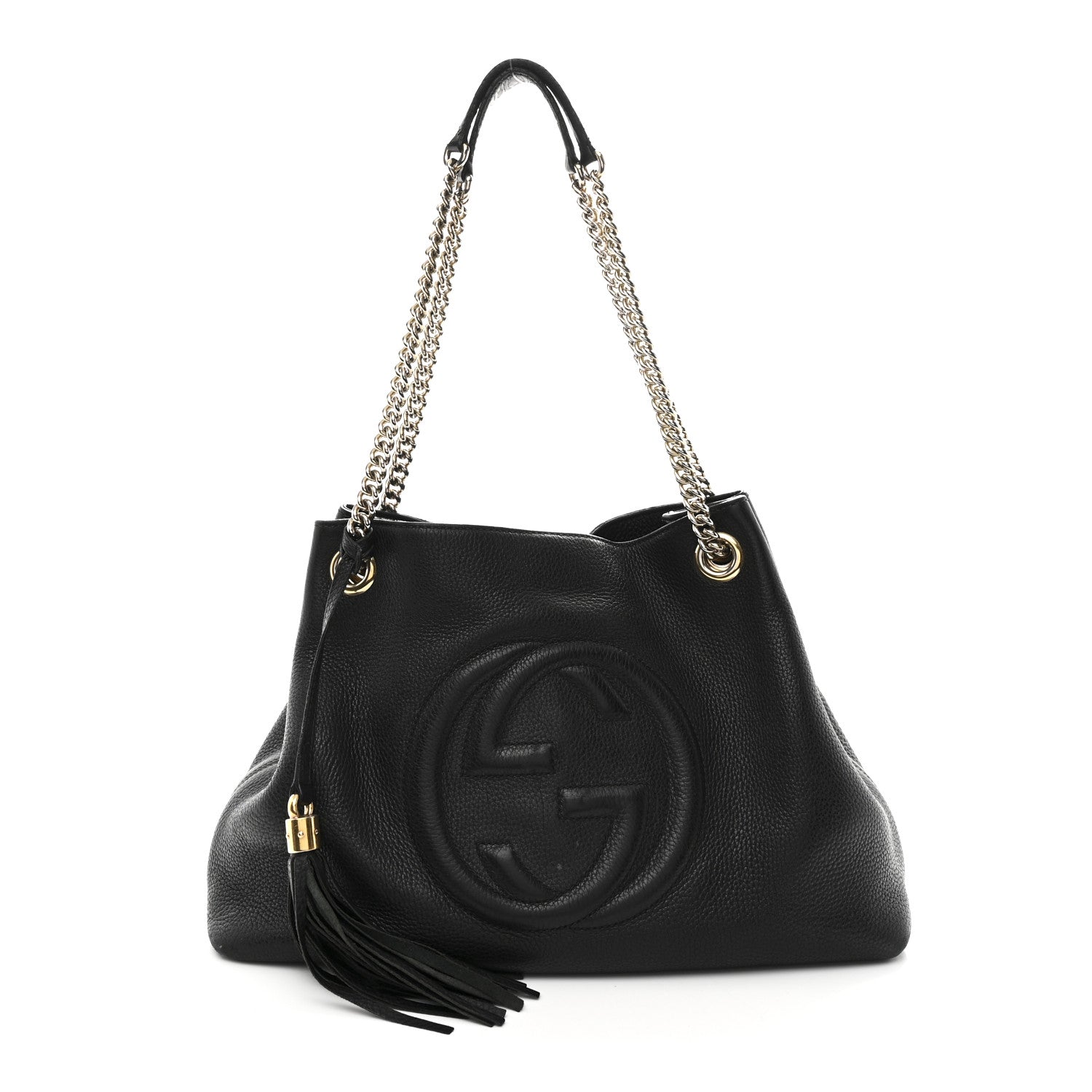 Gucci Pebbled Calfskin Medium Soho Chain Shoulder Bag Black 1 of 14