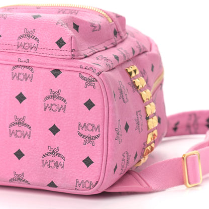 MCM Visetos Small Side Stud Stark Backpack Pink 5 of 8