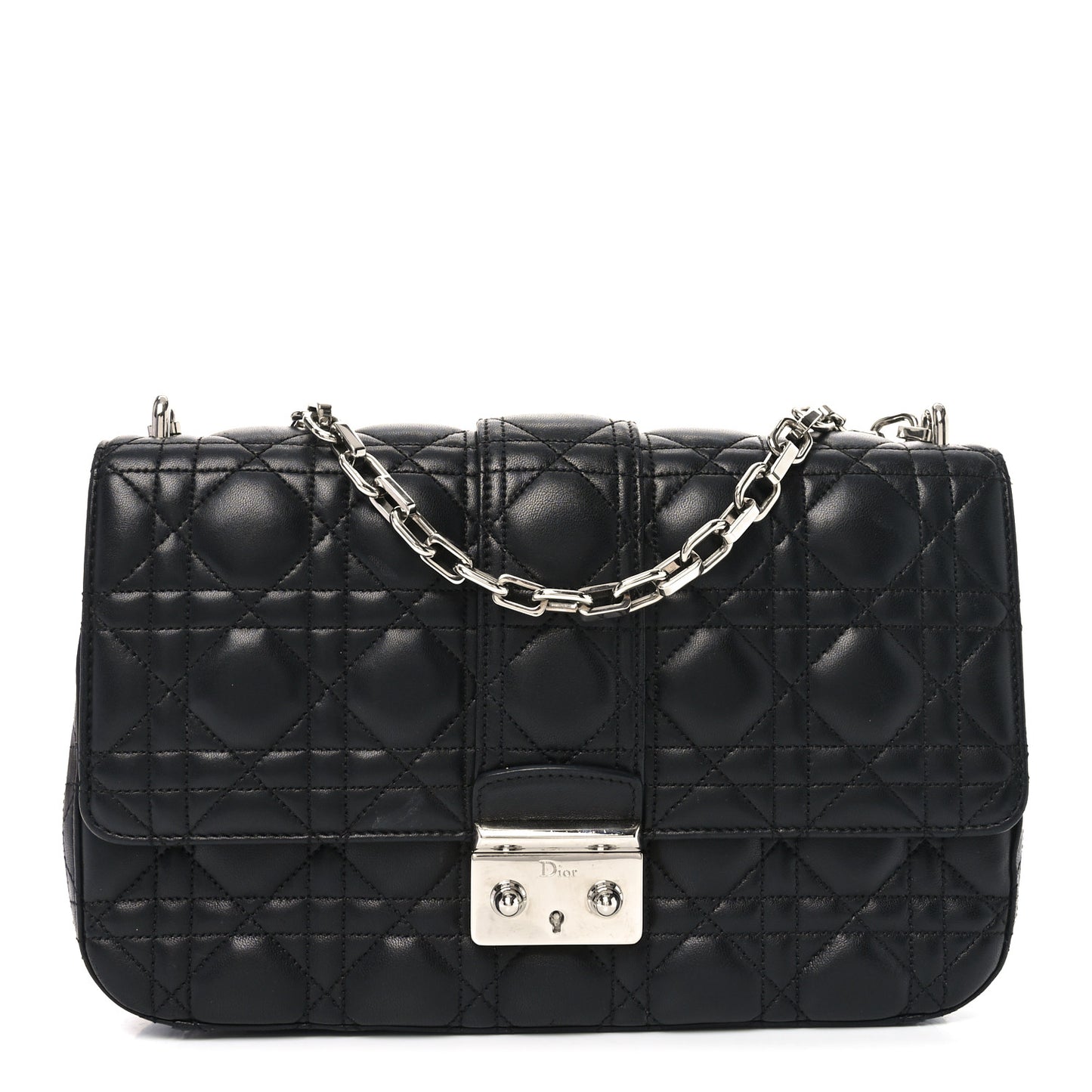 Lambskin Cannage Medium Miss Dior Flap Black