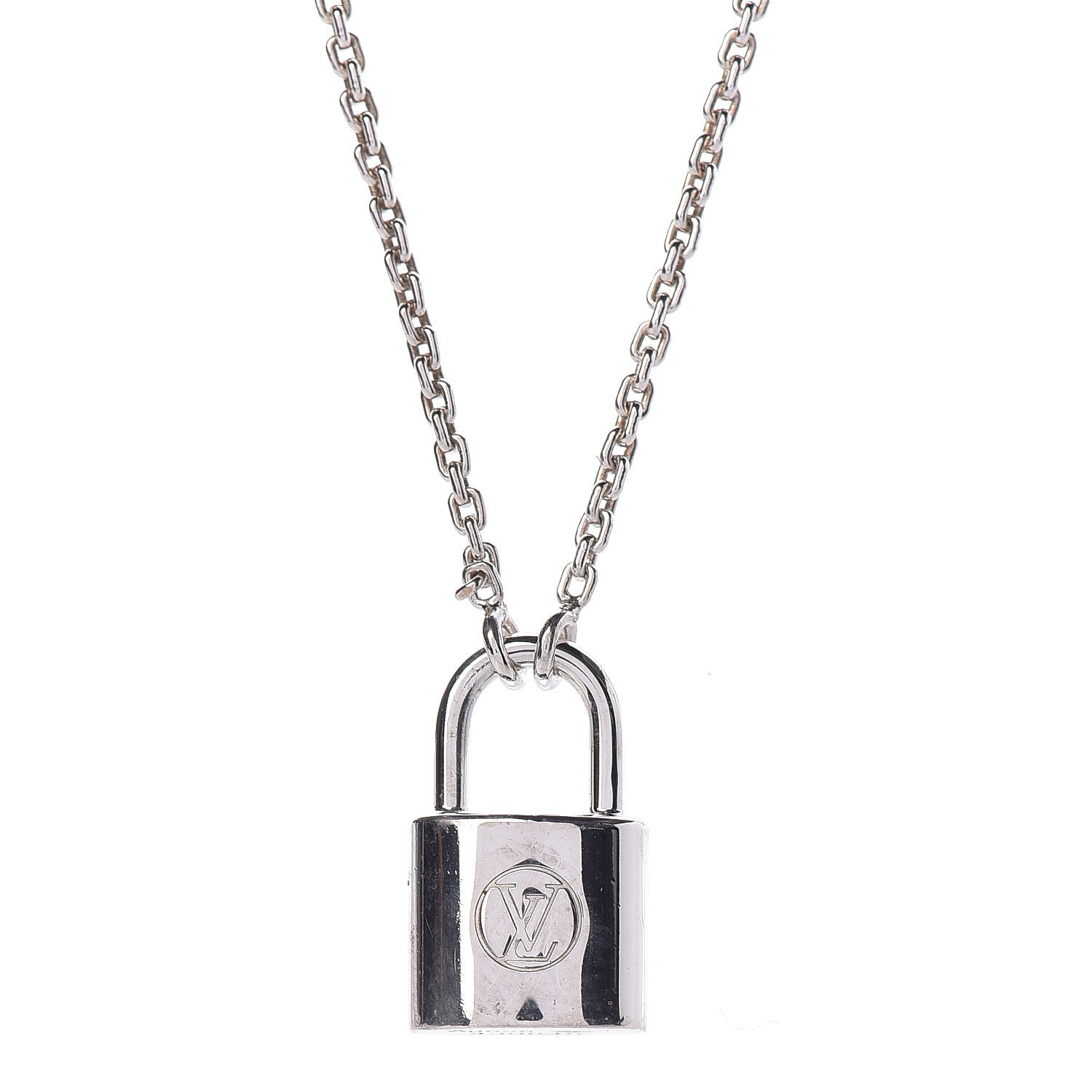 Louis Vuitton Sterling Silver Lockit Necklace 4 of 6