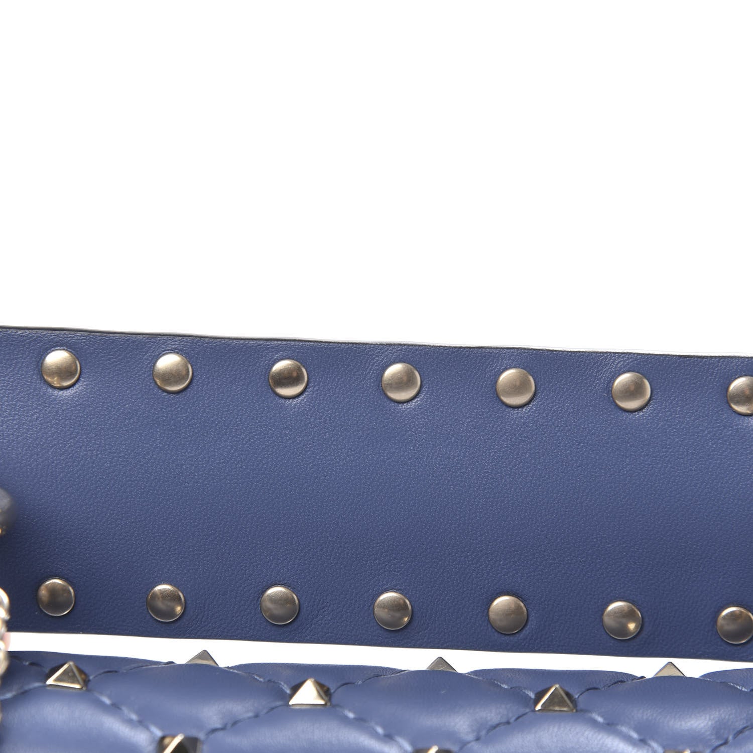 Valentino Garavani Lambskin Small Rockstud Spike Shoulder Bag Blue 9 of 9