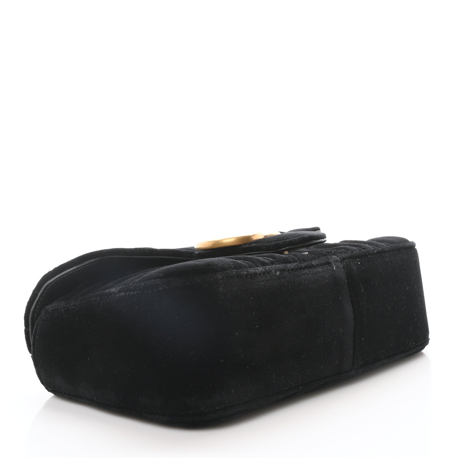 Gucci Velvet Matelasse Mini GG Marmont Shoulder Bag Black 4 of 11