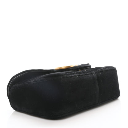 Gucci Velvet Matelasse Mini GG Marmont Shoulder Bag Black 4 of 11