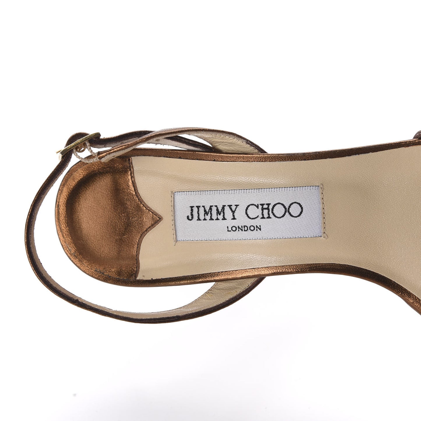 Metallic Calfskin India Sandals 38 Bronze