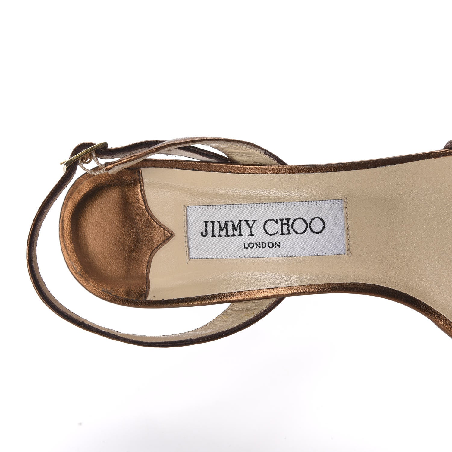 Jimmy Choo Metallic Calfskin India Sandals 38 Bronze 7 of 10