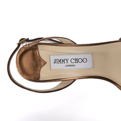 Jimmy Choo Metallic Calfskin India Sandals 38 Bronze 7 of 10
