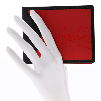 Christian Louboutin Calfskin Coolcard Two-Tone Wallet Black Red 2 of 9