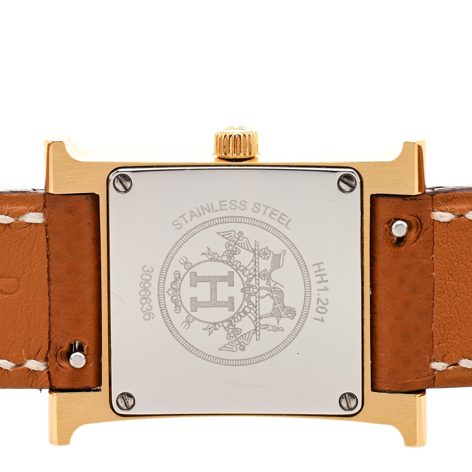 Hermes Stainless Steel Epsom 21mm Heure H Hour Double Tour Quartz Watch Gold 4 of 4