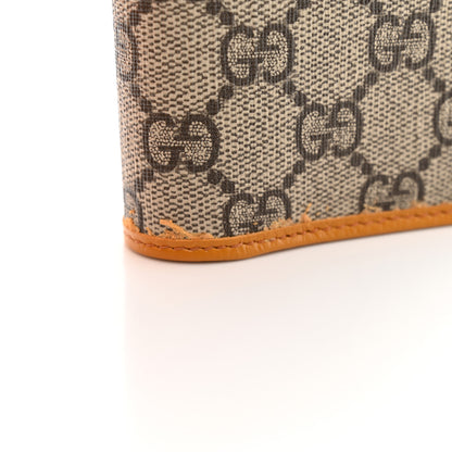 Gucci GG Supreme Monogram Textured Calfskin Retro Interlocking G Passport Case Beige Yellow 9 of 14