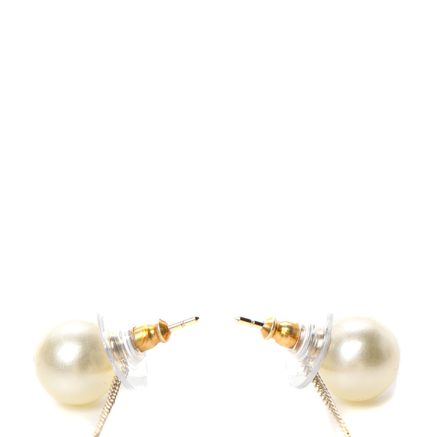 Chanel Pearl CC Chain Drop Earrings Gold 3 of 5