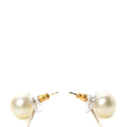 Chanel Pearl CC Chain Drop Earrings Gold 3 of 5