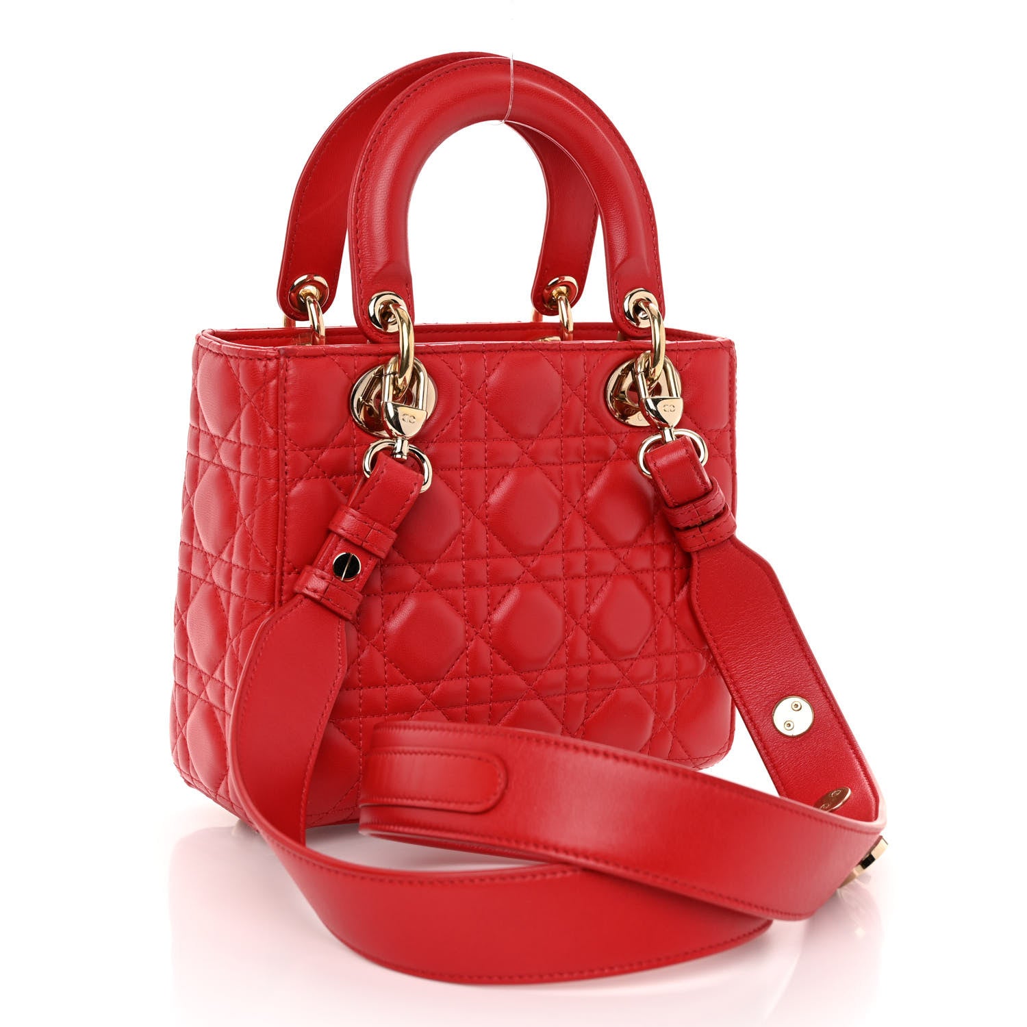 Christian Dior CHRISTIAN DIOR Lambskin Cannage Small Lucky Badges My Lady Dior Red 3 of 9