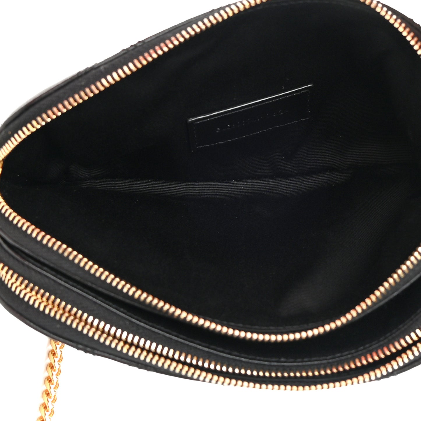 Grained Lambskin Quilted Mini Becky Double Zip Bag Black