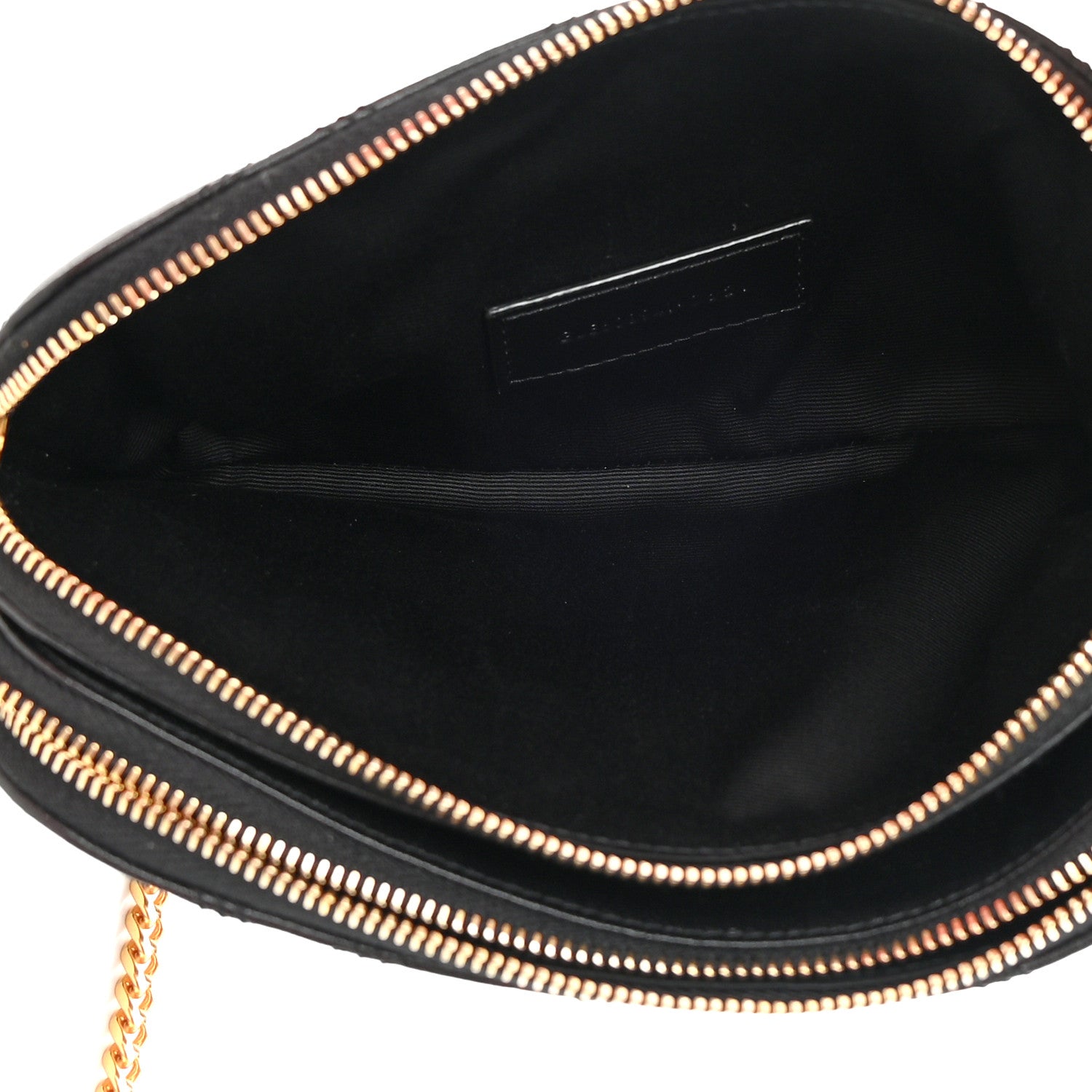 Saint Laurent Grained Lambskin Quilted Mini Becky Double Zip Bag Black 7 of 13