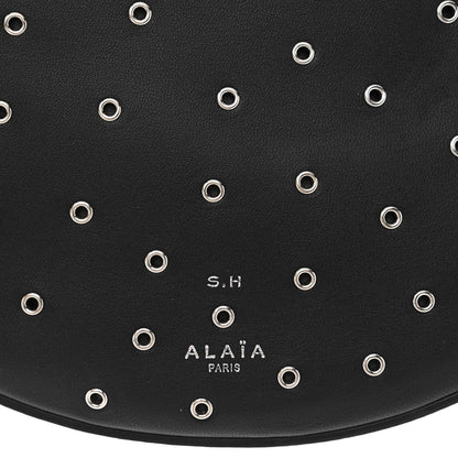 Alaia Lambskin Grommet One Piece Demi Lune Bag Black 7 of 9