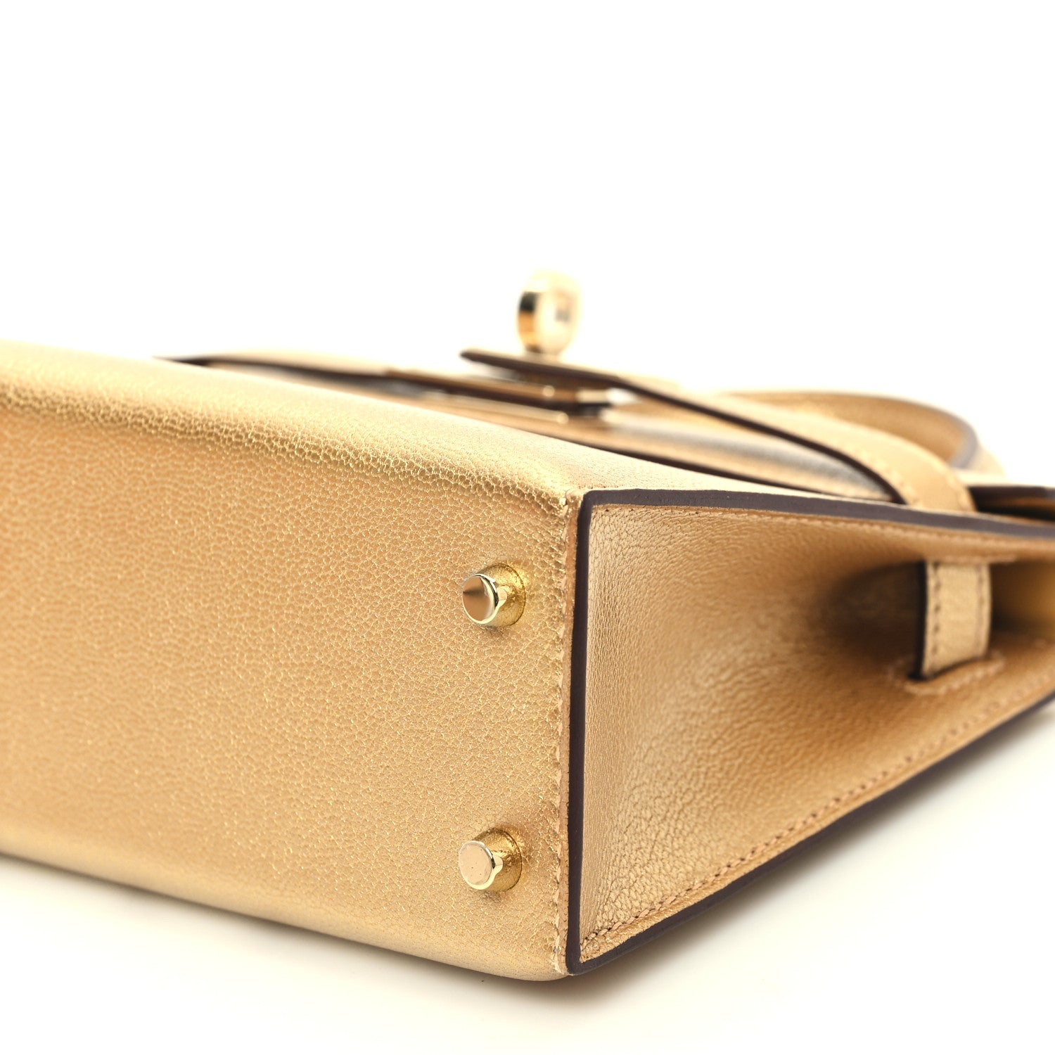 Hermes Metallic Chevre Chamkilight Mini Kelly Sellier 20 Dore 10 of 11