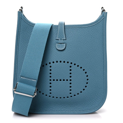 Hermes Taurillon Clemence Evelyne 23 Poche III New Blue Jean 1 of 10