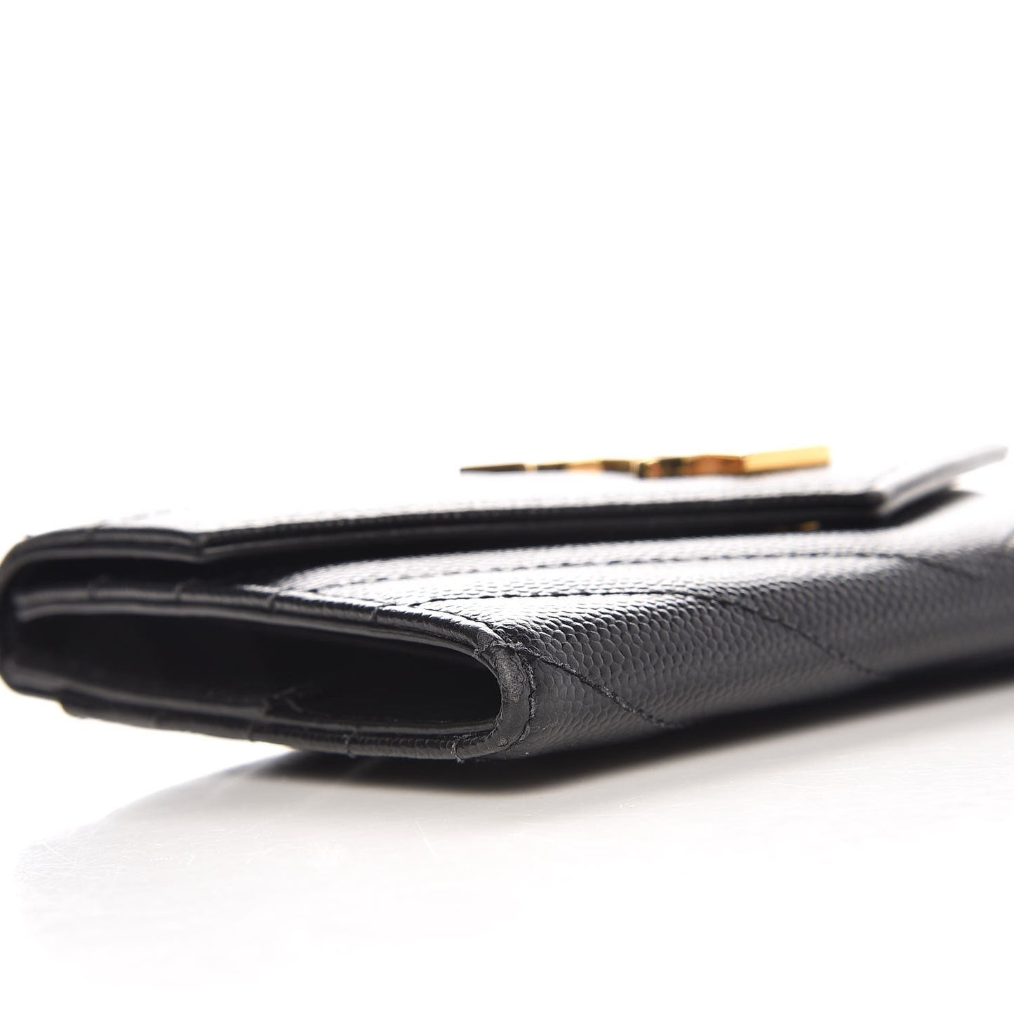 Grain De Poudre Matelasse Chevron Small Monogram Passport Case Black