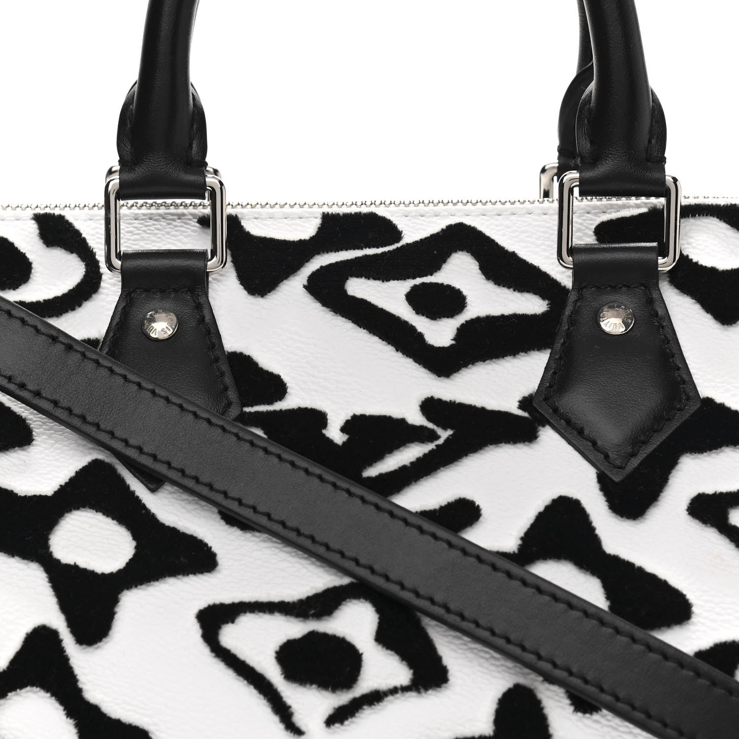 Louis Vuitton X UF Tufted Monogram Speedy Bandouliere 25 White Black 9 of 11