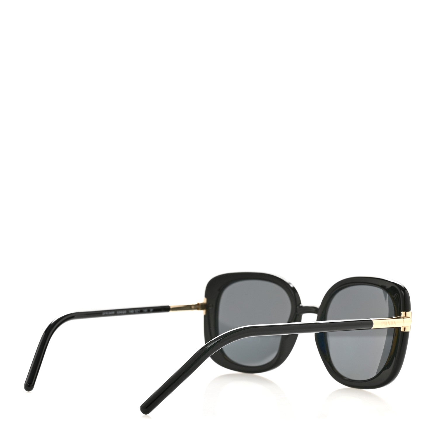 Prada Acetate Square Sunglasses SPR04W Black 4 of 8