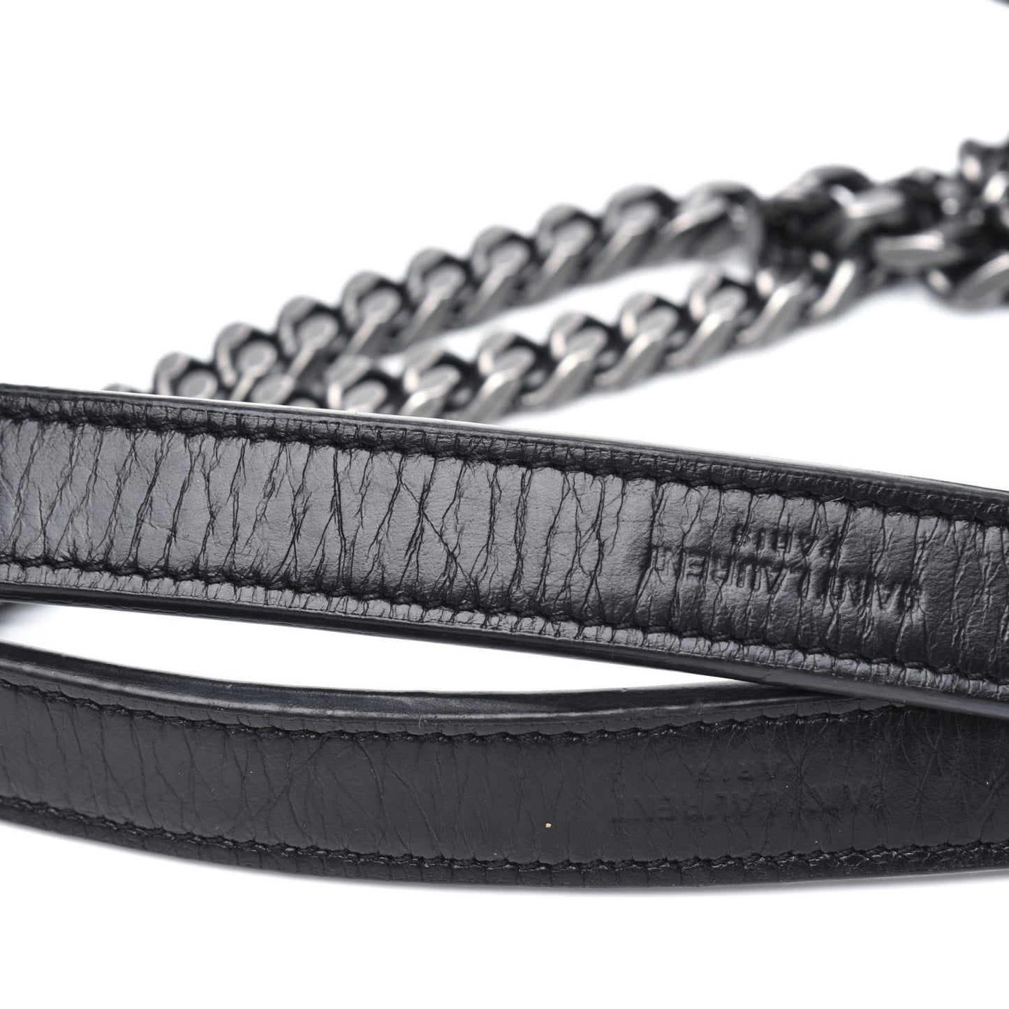 Crinkled Calfskin Matelasse Monogram Medium Niki Chain Satchel Black