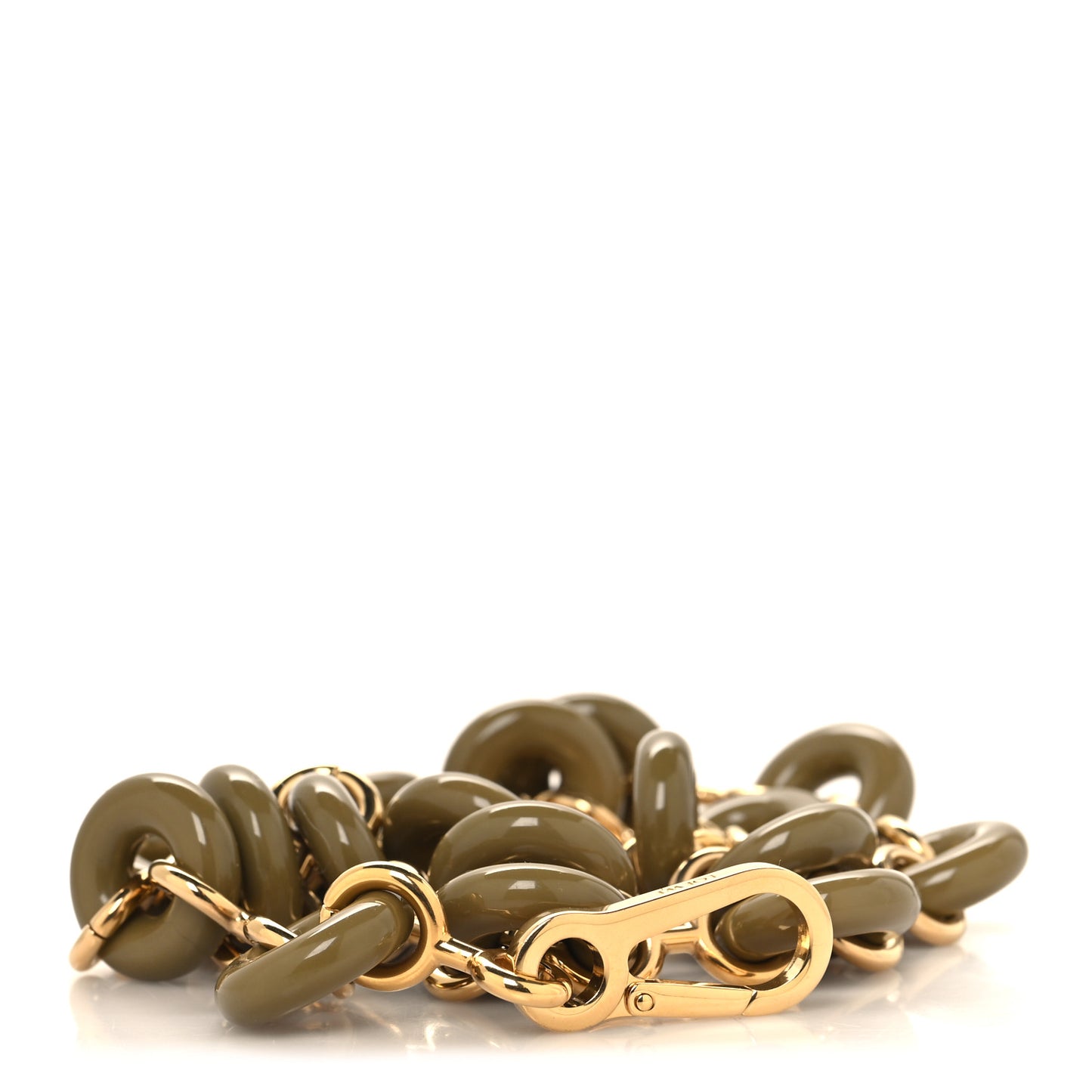 Brass Donut Chain Shoulder Strap Glay Green