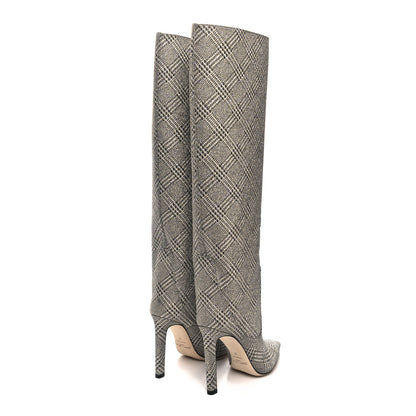 Jimmy Choo Salpa Prince of Stars Glitter Mavis 100 Tall Boots 37 Silver 4 of 6