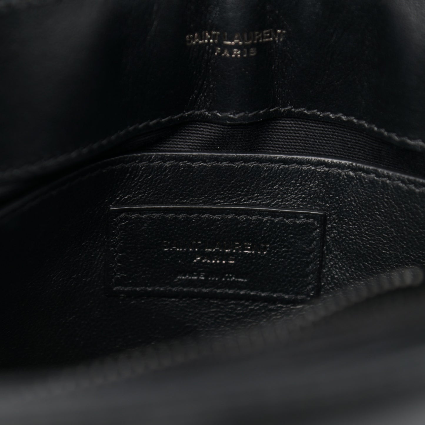 Calfskin Y Quilted Monogram Small Loulou Chain Satchel Black