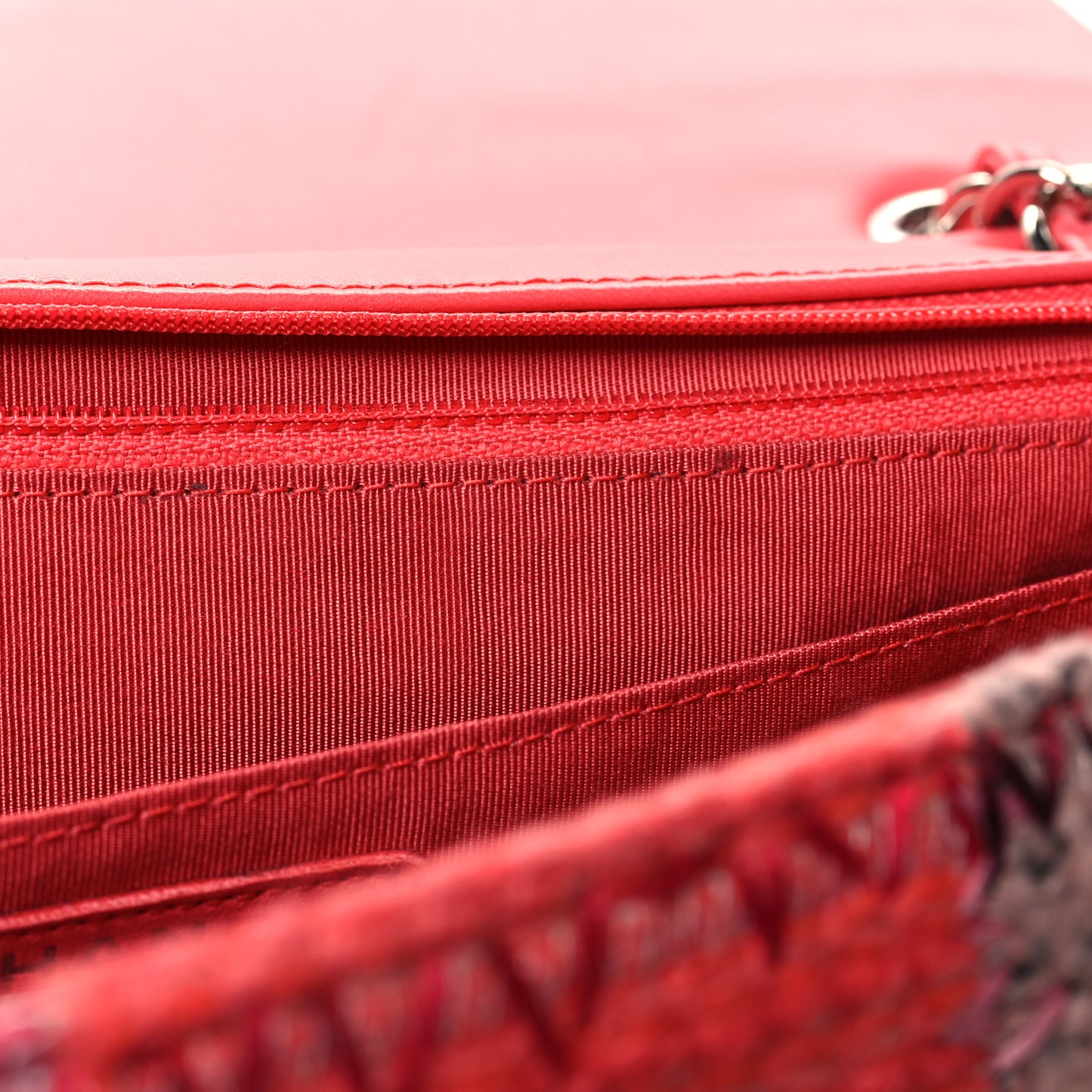 Tweed Patchwork Medium Single Flap Pink