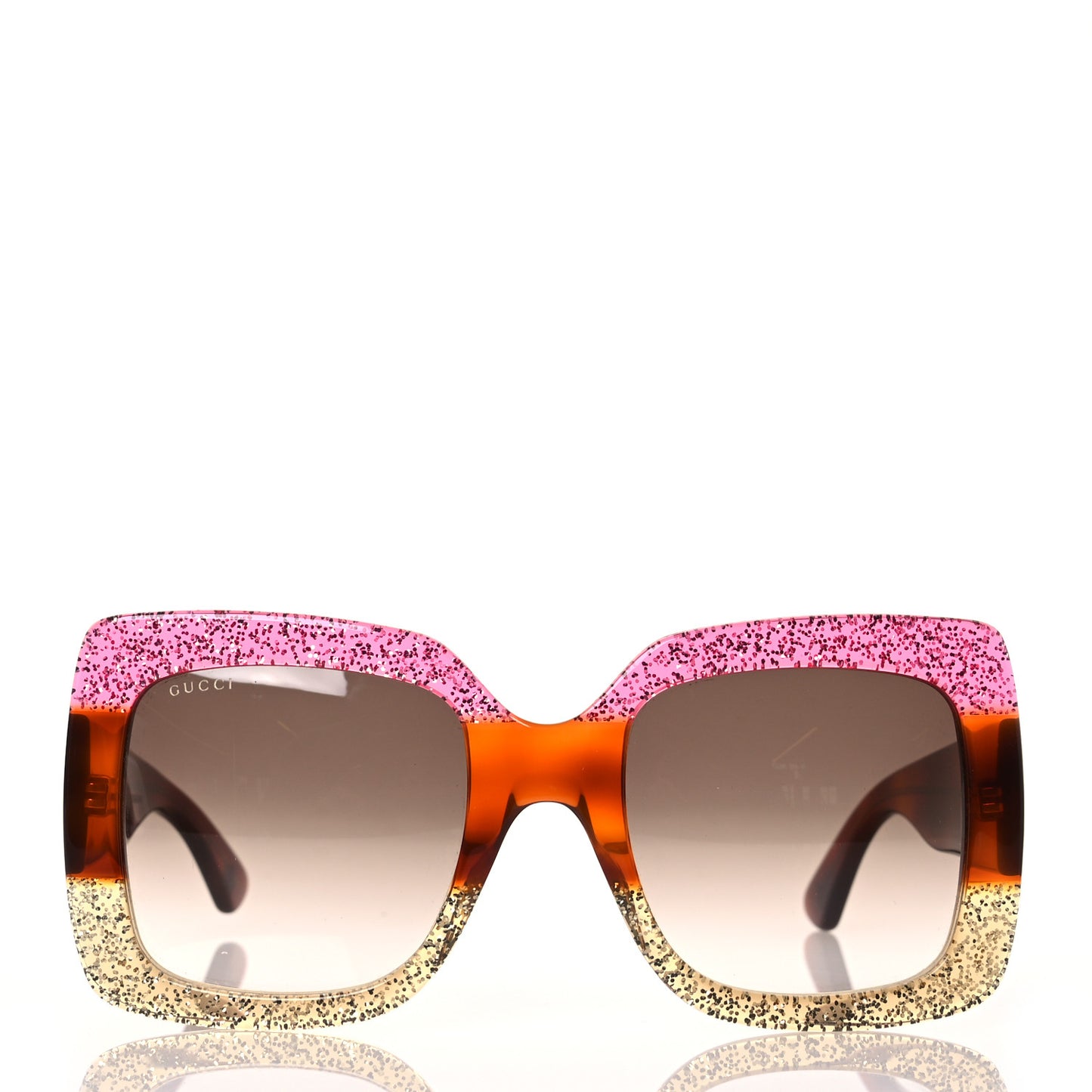 Square Frame GG0083S Sunglasses Glitter Pink Multi