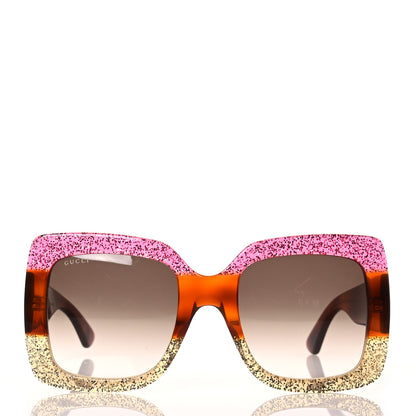 Gucci Square Frame GG0083S Sunglasses Glitter Pink Multi 2 of 5